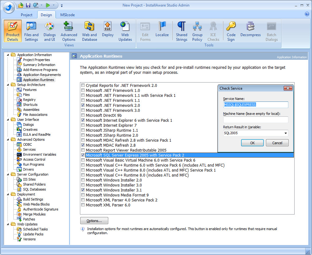 InstallAware Studio Admin Install Builder