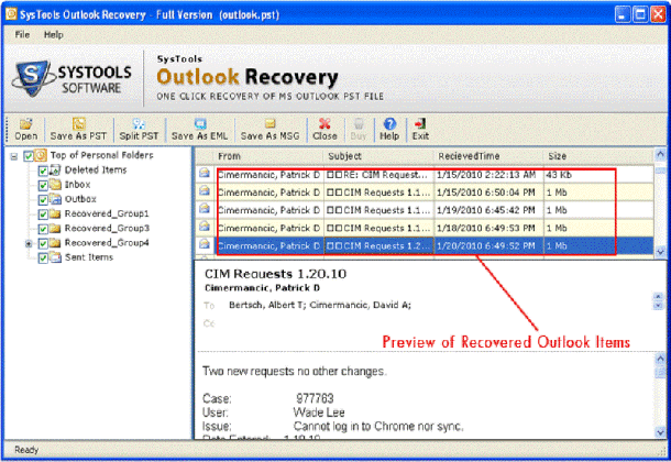 Repair Tool for Outlook Items