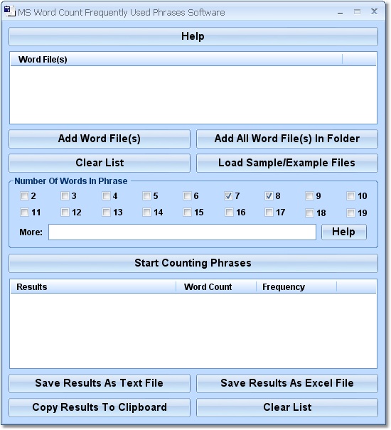 MS Word Count Frequently Used Phrases Software