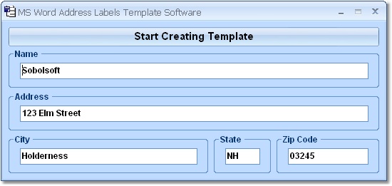 MS Word Address Labels Template Software