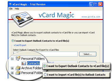 vCard to Outlook