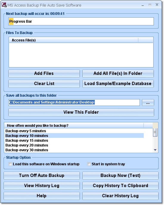 MS Access Backup File Auto Save Software