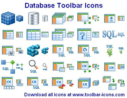 Datenbank Toolbar Icons