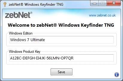 zebNet Windows Keyfinder TNG