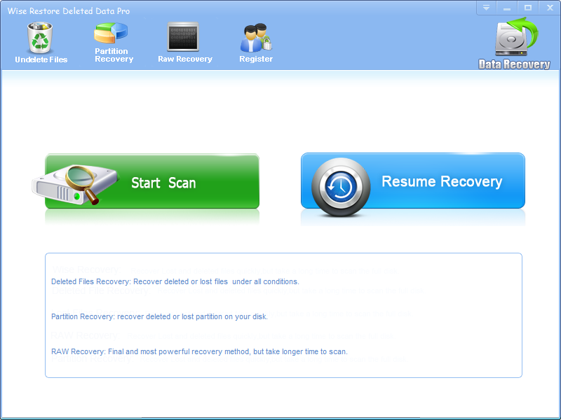 Wise Restore Deleted Data