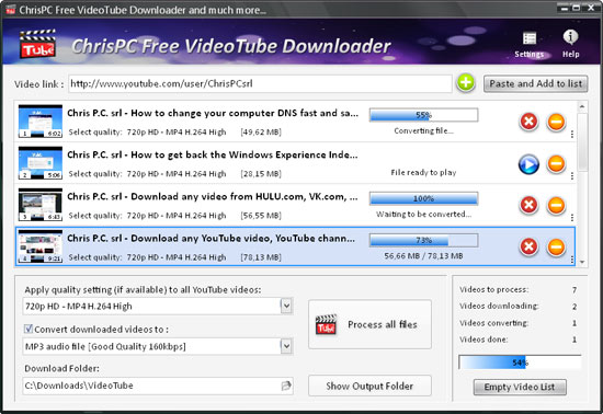 ChrisPC Free YouTube Downloader Converter