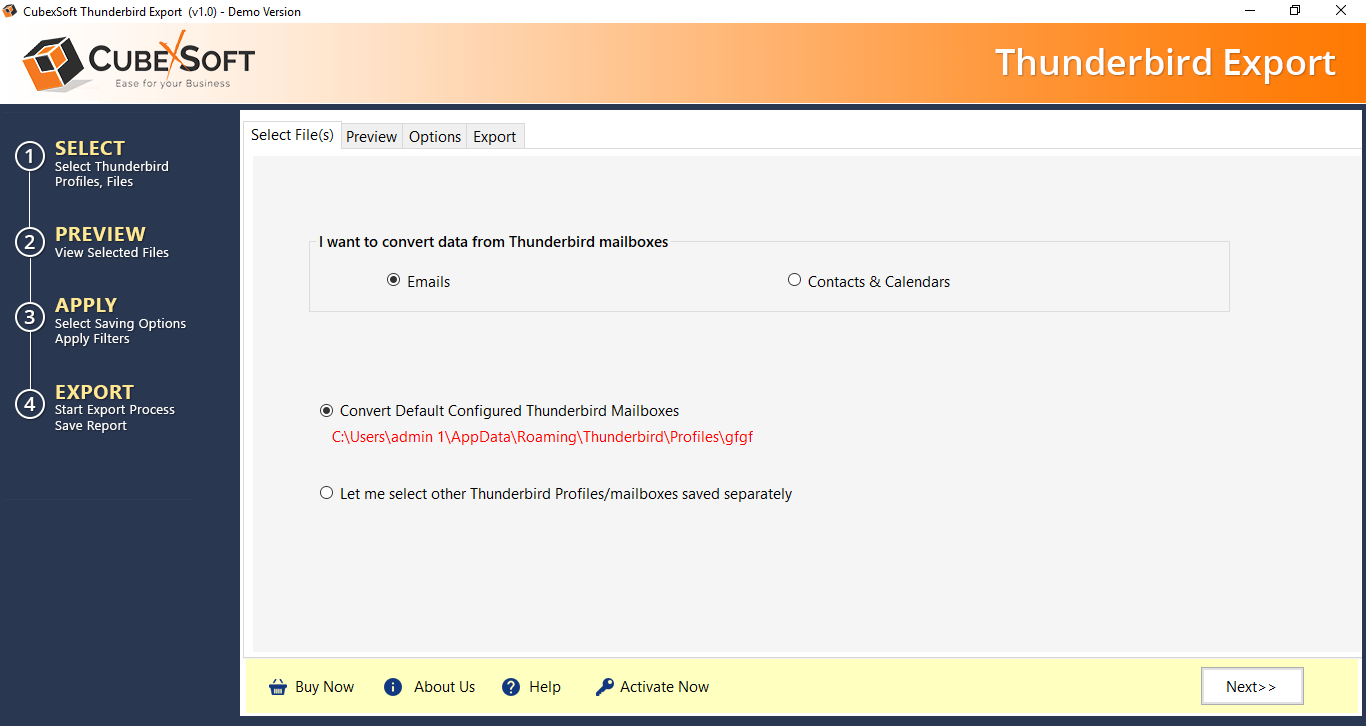 thunderbird converter, export thunderbird mailbox, move thunderbird email folder, import thunderbird mail folder, migrate thunderbird folders