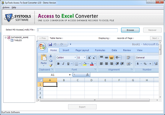 Access To Excel Conversion software