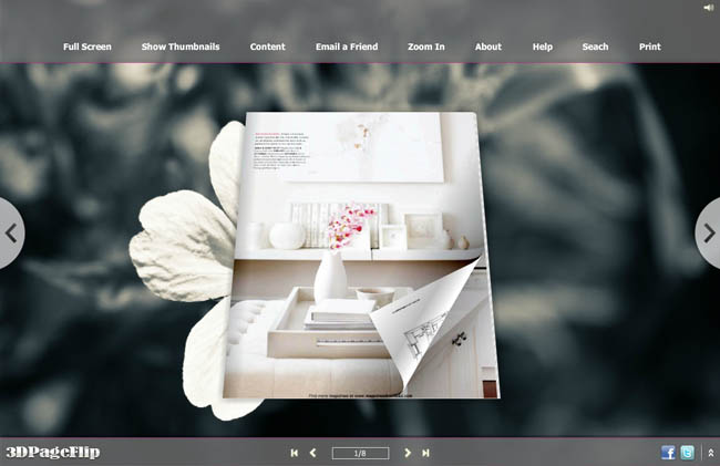 Summer Flower Style Theme for 3D Book
