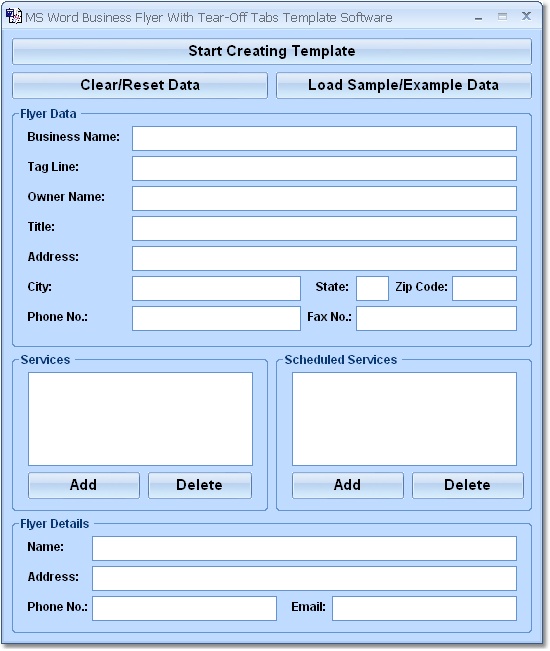 MS Word Business Flyer With Tear-Off Tabs Template