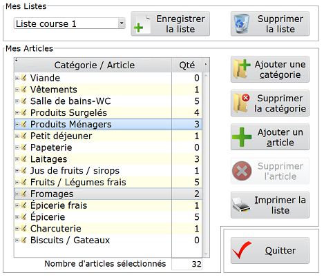 Mes listes de courses