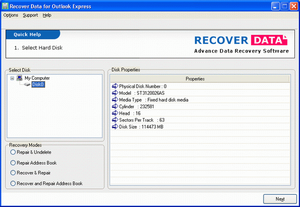 Outlook Express Email Recovery Tool