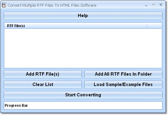 Convert Multiple RTF Files To HTML Files Software