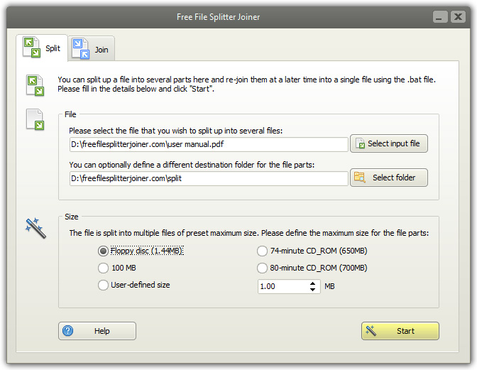 Free File Splitter Joiner