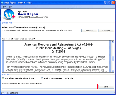 How to Remove Word File Error