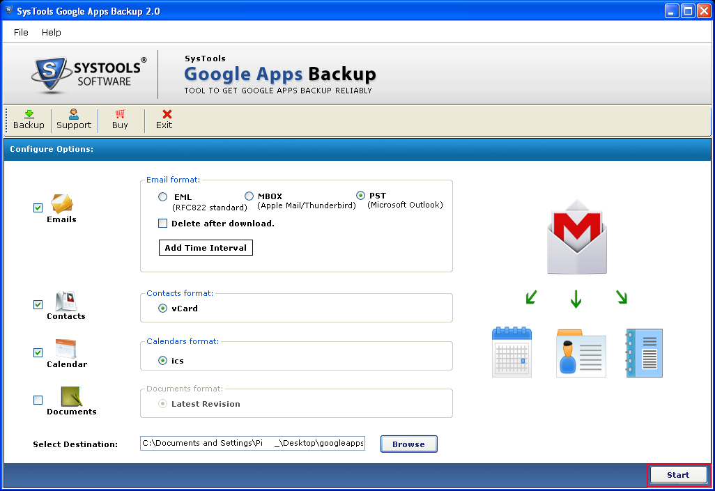Export Google Apps Mails to Outlook