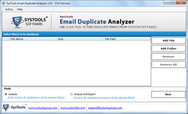 SysTools Email Duplicate Analyzer