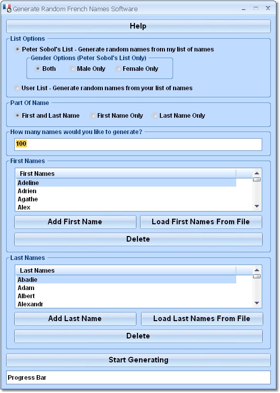 Generate Random French Names Software