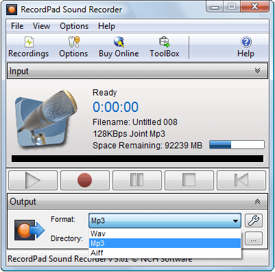 RecordPad Free Sound Recording Software
