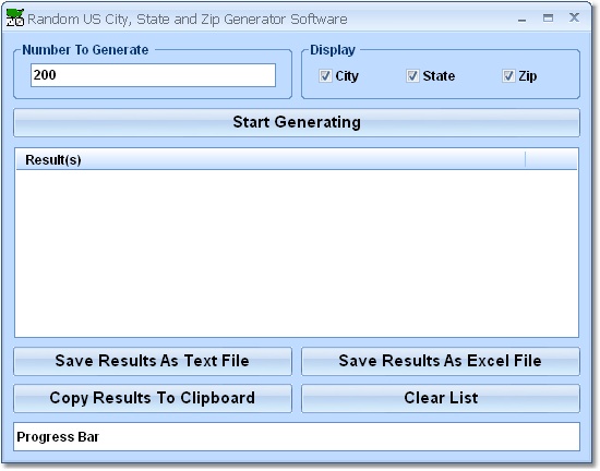 Random US City, State and Zip Generator Software
