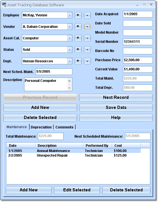 Asset Tracking Database Software