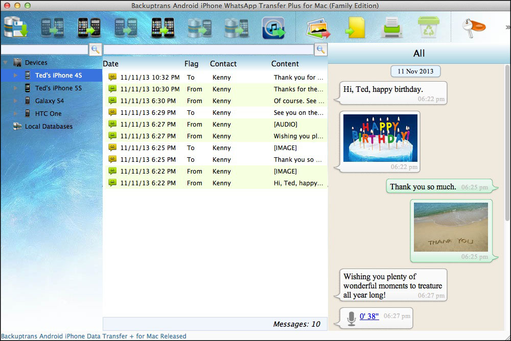 Mac Android iPhone WhatsApp Transfer +