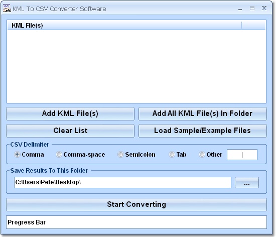 KML To CSV Converter Software