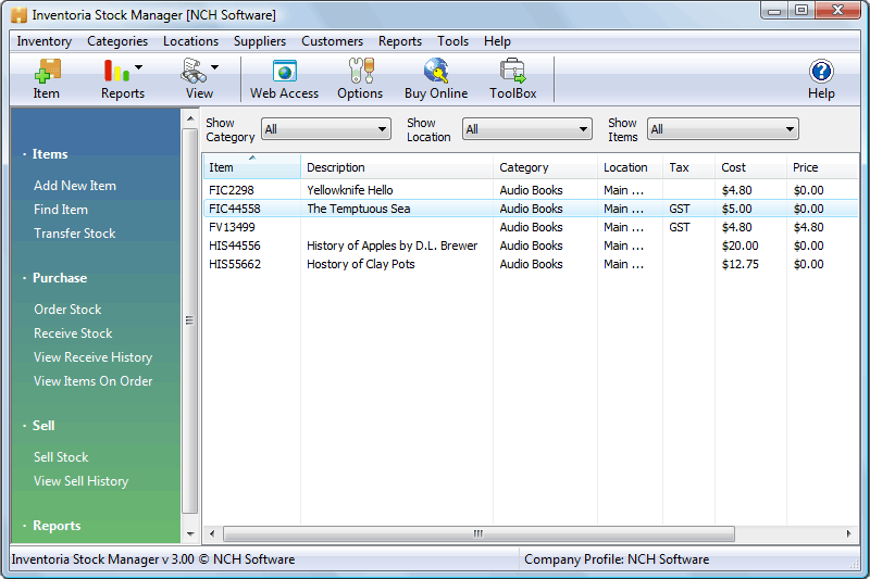 Inventoria Free Inventory Software