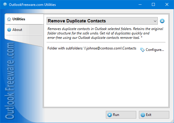 free,freeware,outlook,add-in,add-on,duplicates,delete,contacts