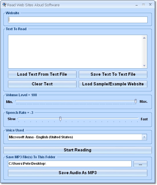 Read Web Sites Aloud Software