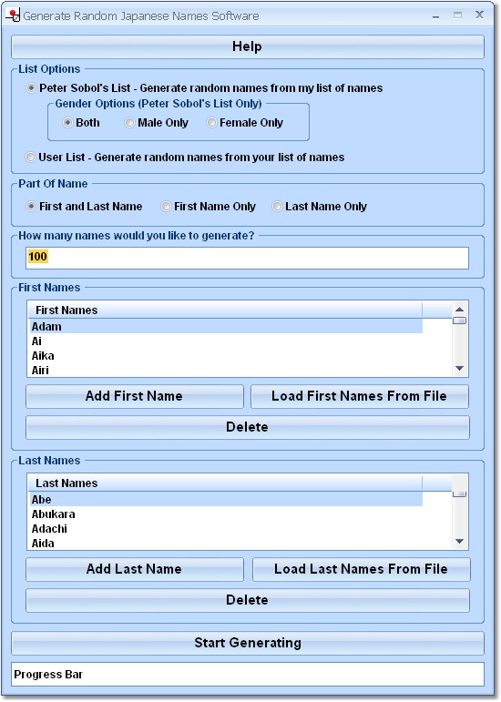 Generate Random Japanese Names Software