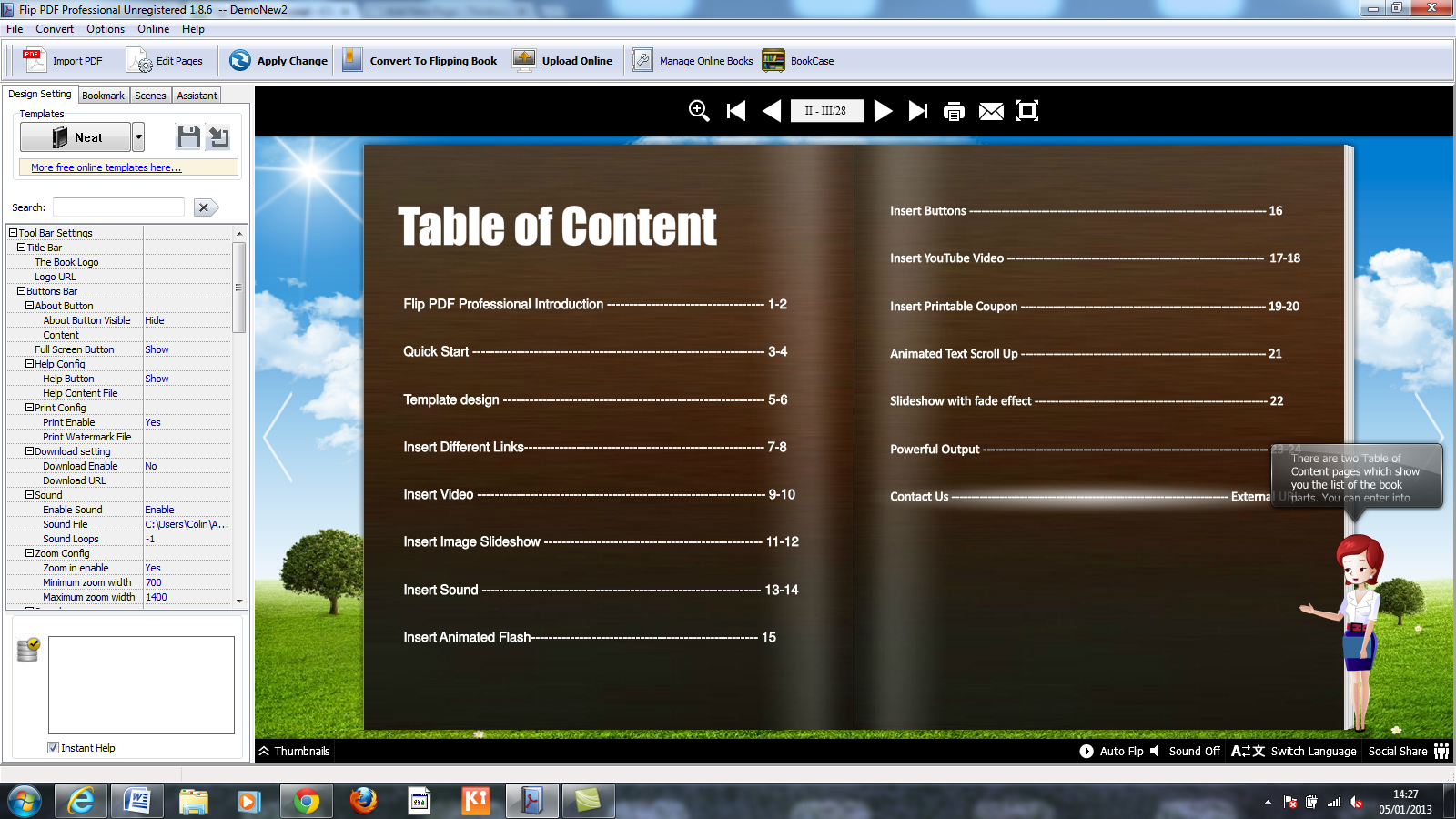 Free online flash flipbook software