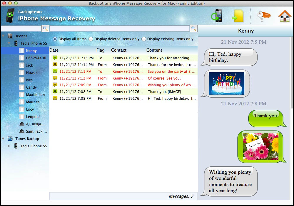 iPhone Message Recovery for Mac