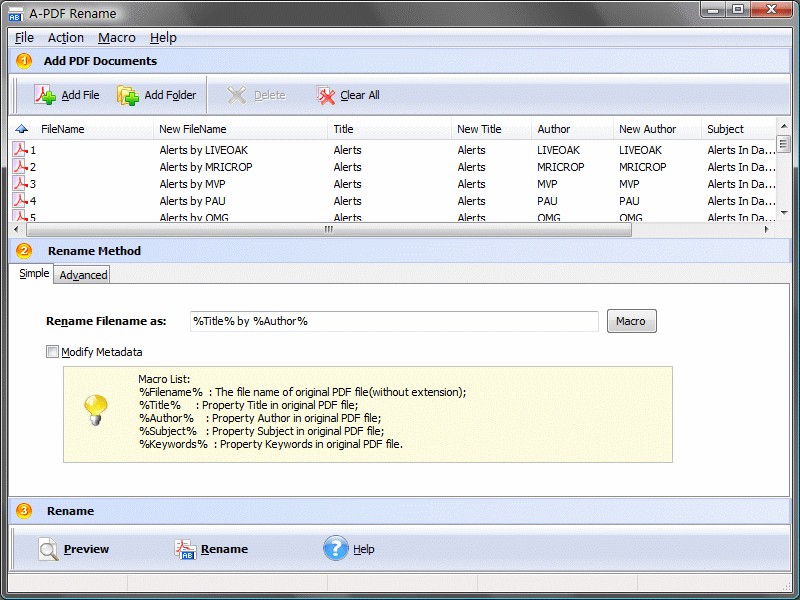 PDF Bulk Rename
