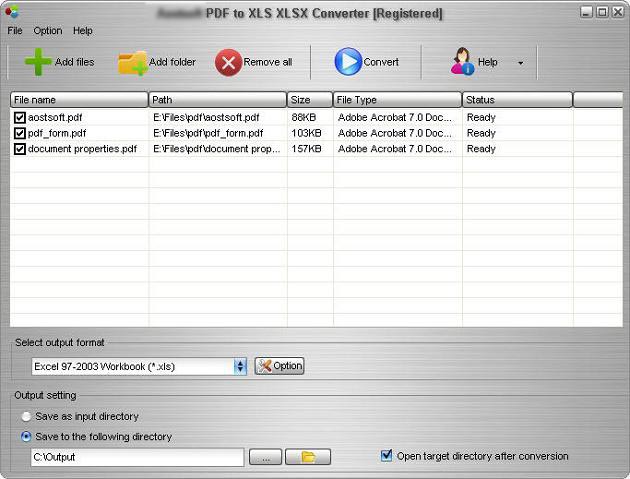 PDF to Excel converter