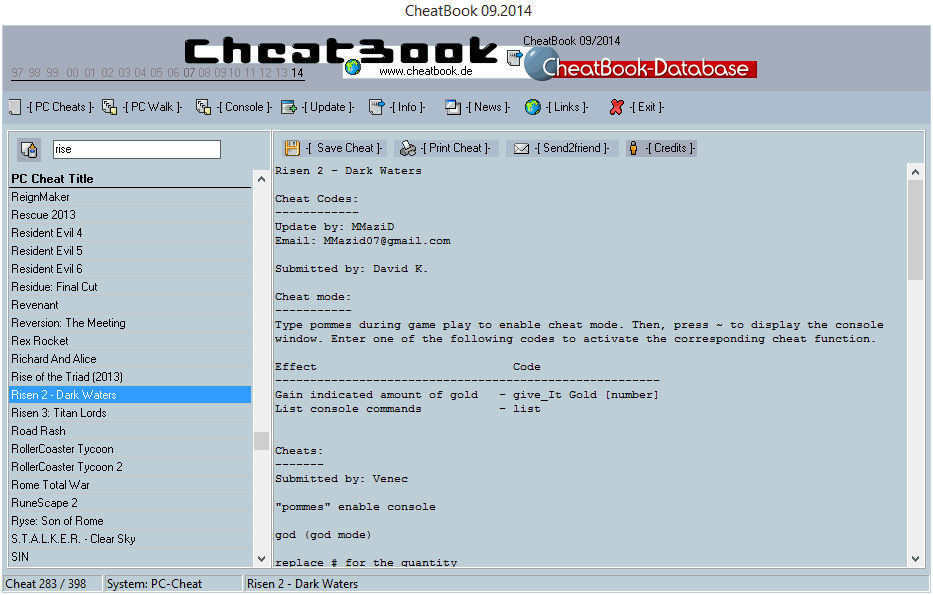 CheatBook Issue 09/2014