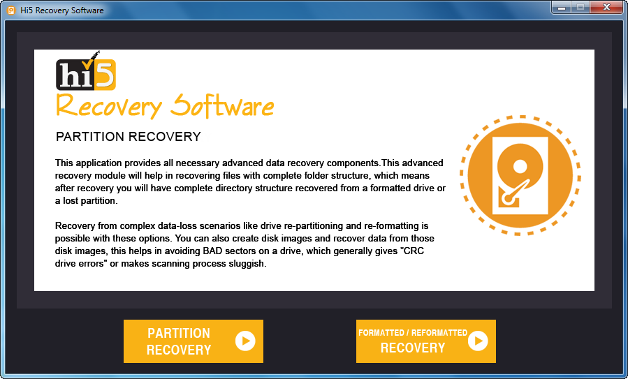 Hi5 Software Partition Recovery