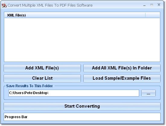 Convert Multiple XML Files To PDF Files Software