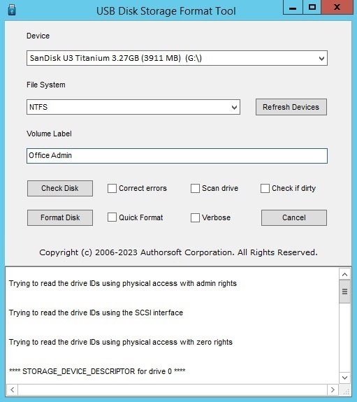 Latest USB Disk Storage Format Tool