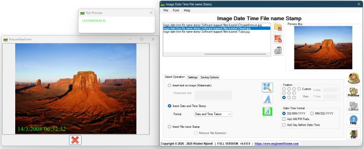 Image Date Time File name Stamp