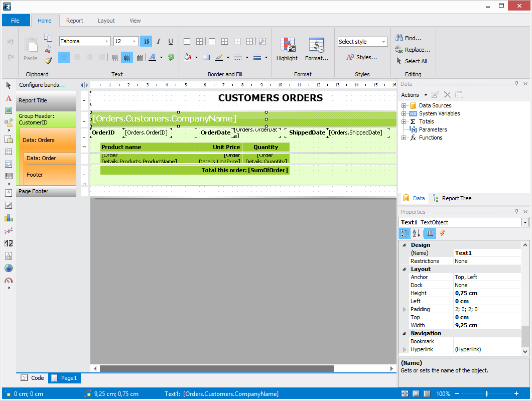 net reports, C#, .net, dotnet, reporting, report generator, report designer, dot matrix, asp, mvc
