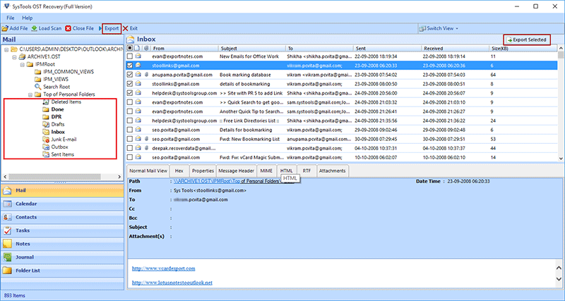 Top OST2PST Conversion