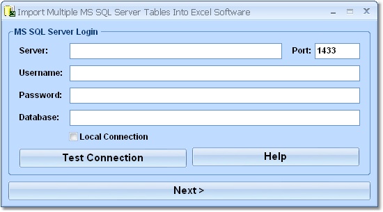 Import Multiple MS SQL Server Tables Into Excel So