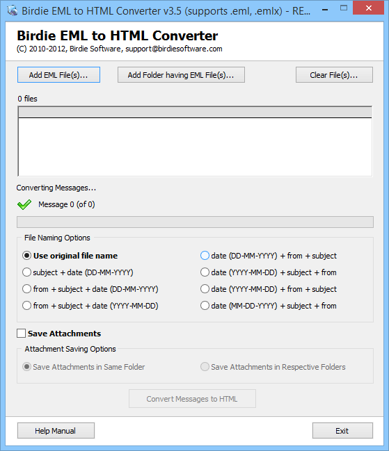 convert eml files to html, convert emails from windows live mail to html