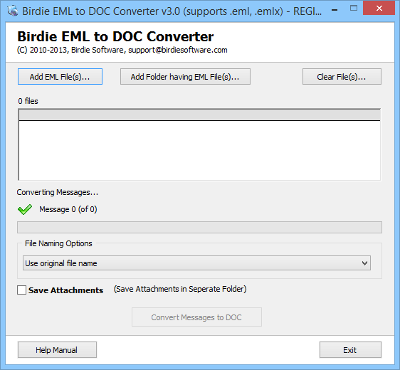 import outlook express eml files to doc, import eml emails to ms doc