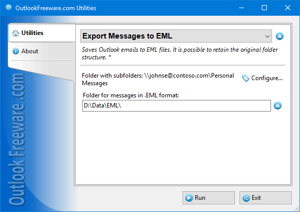 free,freeware,outlook,add-in,add-on,export,eml,backup,messages