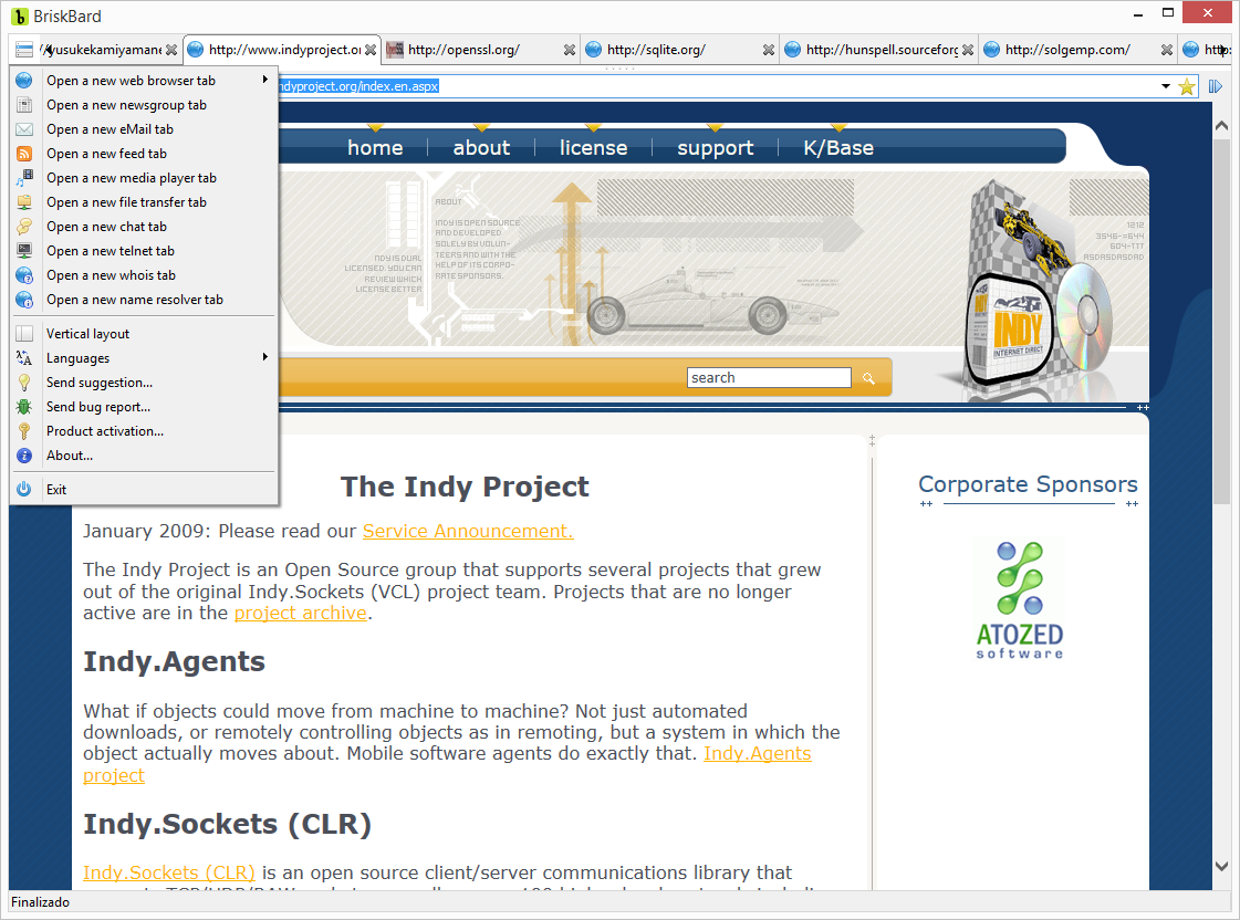 web browser, email client, news aggregator, newsreader, usenet client, usenet newsreader, nntp client, newsreader software, newsgroups reader, media player, FTP client, instant messaging, irc, whois, ping, dns, contact manager