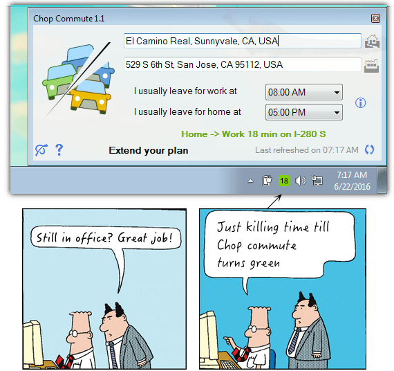 commute,drive,time,menu,bar,status,traffic,leave,chopcommute,work,home,road,map,avoid,driving,car,windows,macOS