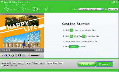 free 3D Video Converter, free Convert 3D Video, 3D Video, free 3D to 2D video Converter
