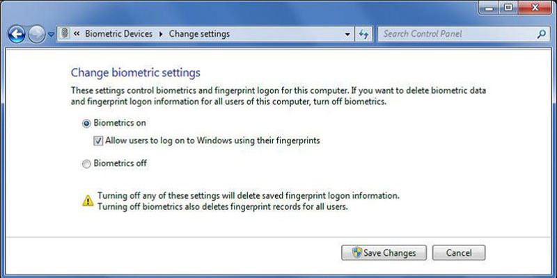 inicio de sesión de windows, acceso biométrico, huella dactilar login